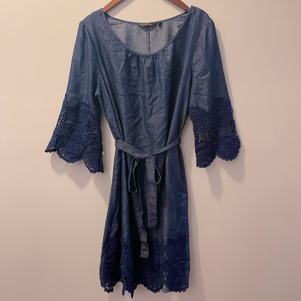 Mlle Gabrielle lightweight blue denim dress, size L